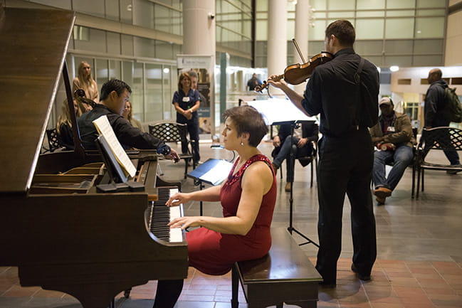 Volunteer playing piano