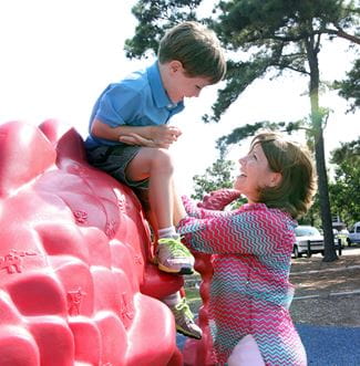 Charlotte Edwards and her son