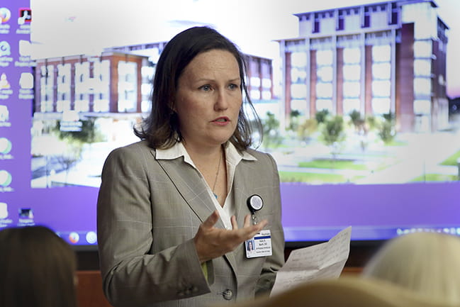 Kelly Barth, D.O., pictured above, is a psychiatrist and internal medicine physician at MUSC Health who concentrates her efforts on the management of patients taking opioid medications for chronic pain.